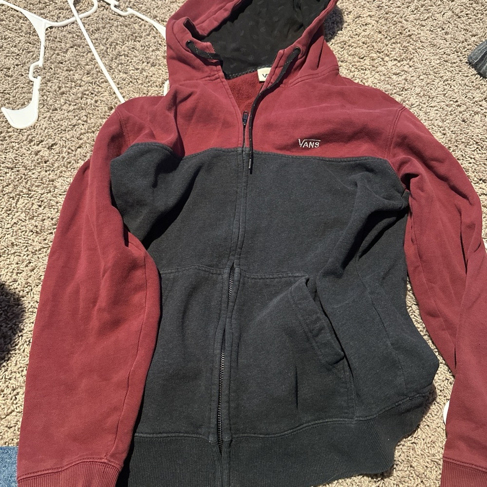 Vans Maroon and Black Hoodie
